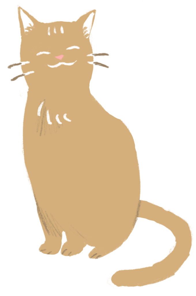 猫にっこりカット_なるのあやね-イラストレーター